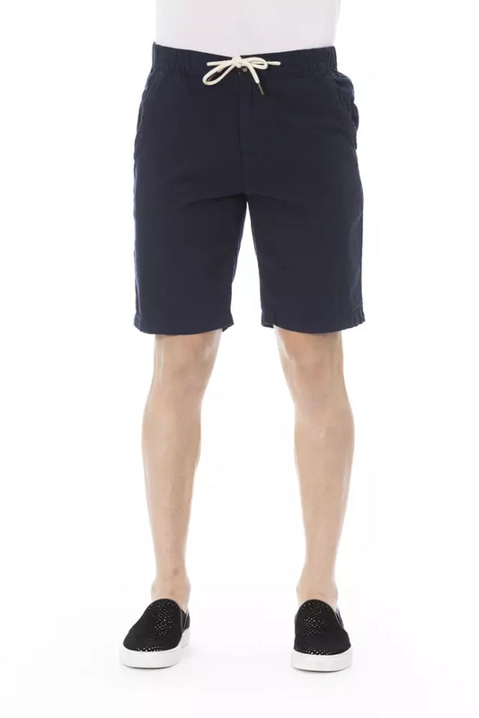 Chic Blue Bermuda Shorts with Drawstring Closure