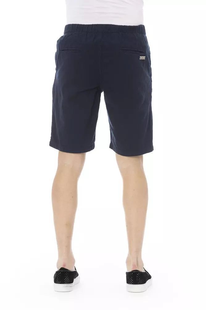 Chic Blue Bermuda Shorts with Drawstring Closure