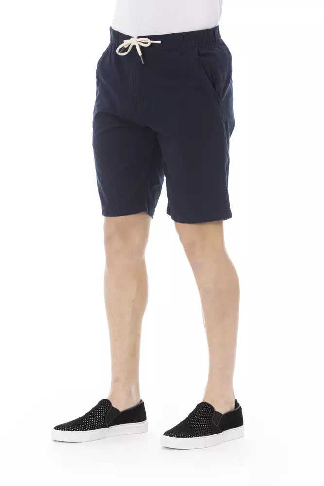 Chic Blue Bermuda Shorts with Drawstring Closure