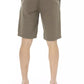 Sleek Army Bermuda Shorts with Button Closure