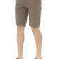 Sleek Army Bermuda Shorts with Button Closure