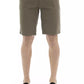 Sleek Army Bermuda Shorts with Button Closure