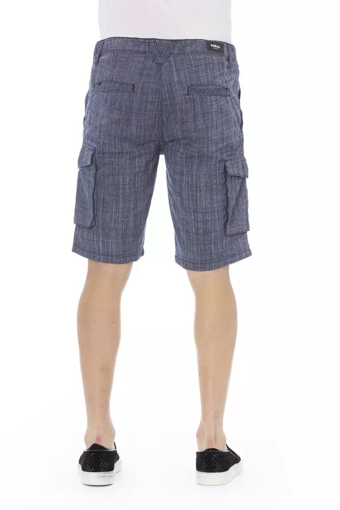 Chic Blue Cotton Cargo Shorts