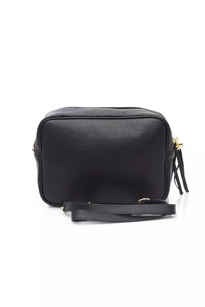 Elegant Leather Shoulder Bag with Front Logo