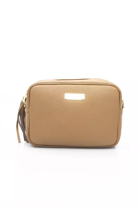 Beige Leather Chic Shoulder Bag