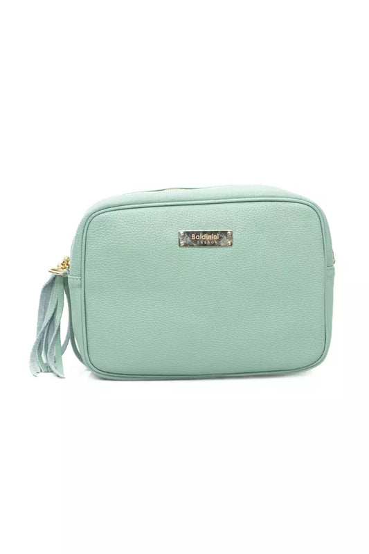 Chic Emerald Leather Shoulder Bag