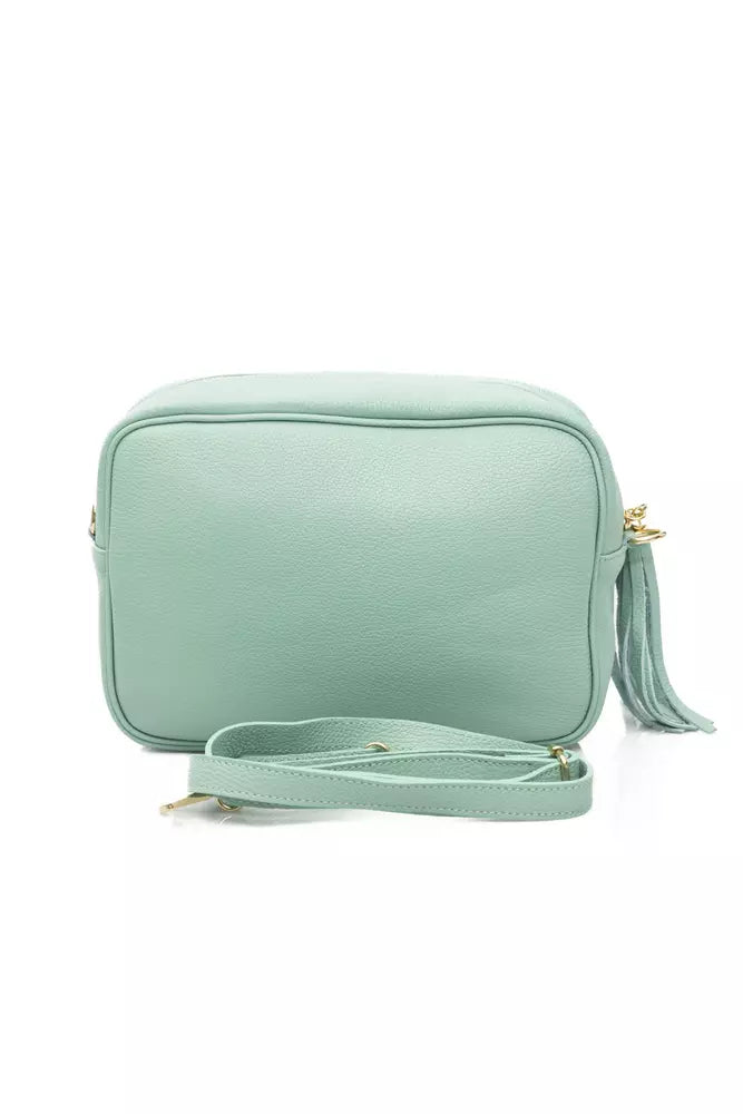 Chic Emerald Leather Shoulder Bag