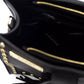Elegant Black Leather Shoulder Bag with Golden Accents