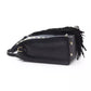 Elegant Black Leather Shoulder Bag with Golden Accents