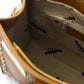 Beige Leather Tassel Shoulder Bag - Golden Accents