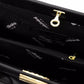 Elegant Black Leather Shoulder Bag with Golden Accents