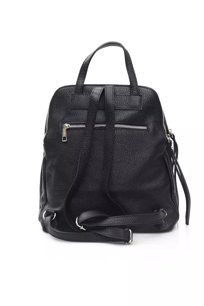 Elegant Leather Backpack with Front Logo