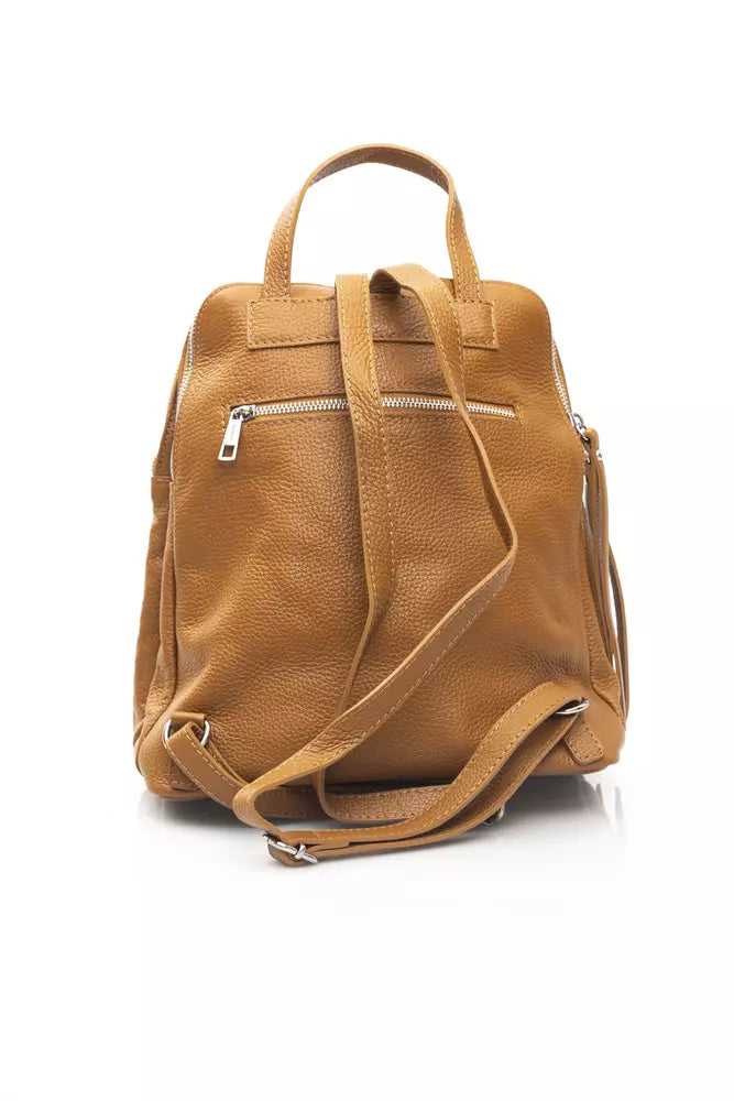 Chic Beige Leather Backpack for Style on the Go