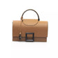 Chic Beige Leather Flap Shoulder Bag