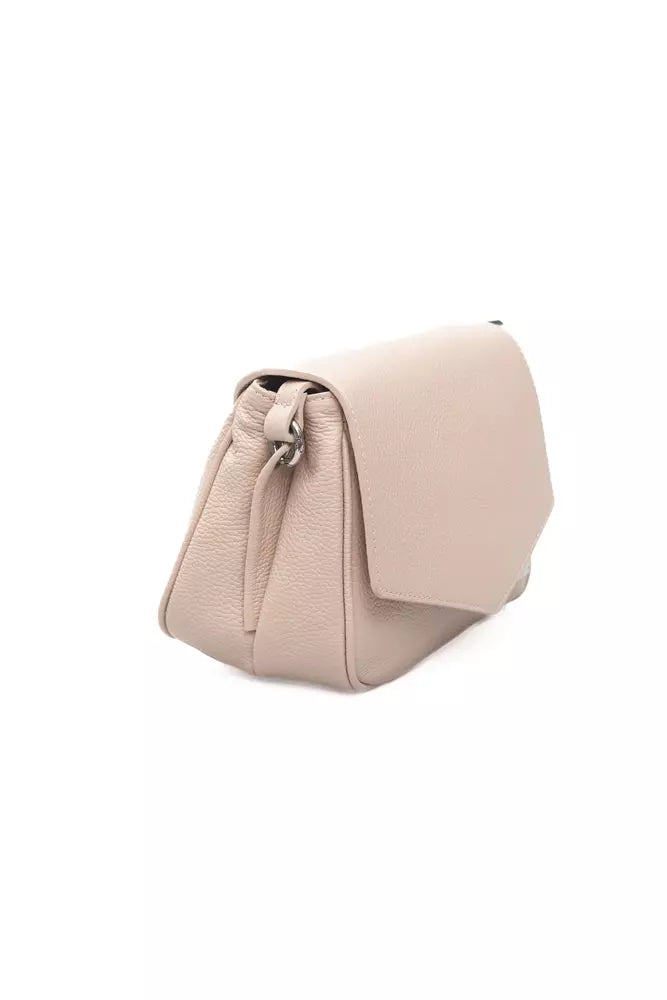 Chic Pink Leather Shoulder Bag