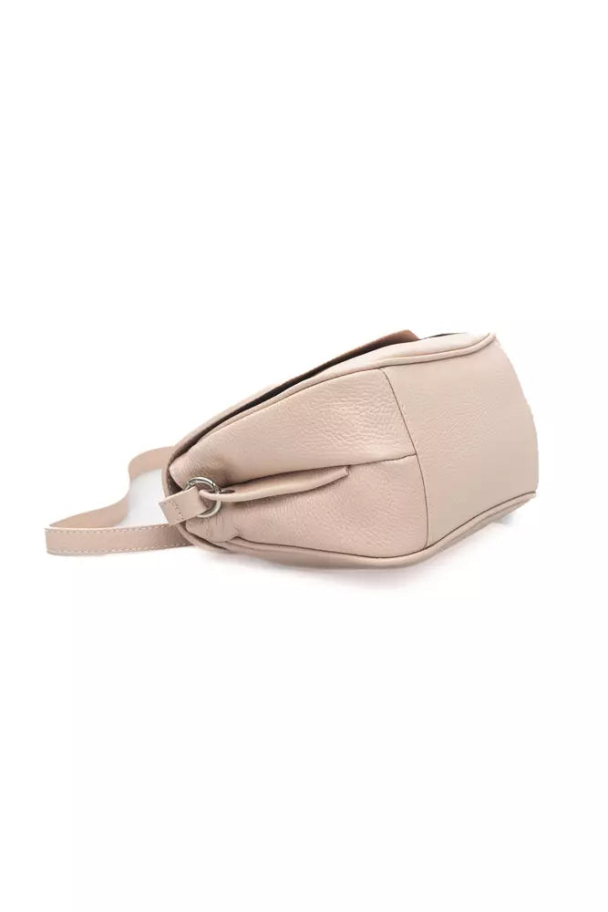 Chic Pink Leather Shoulder Bag