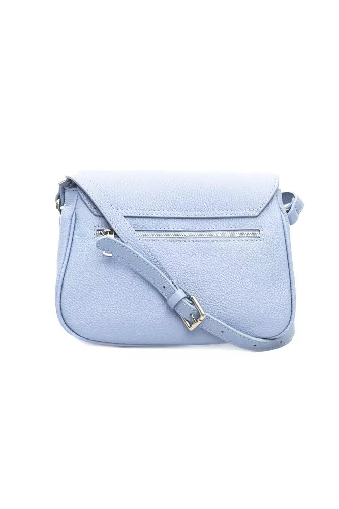 Chic Light Blue Leather Shoulder Bag