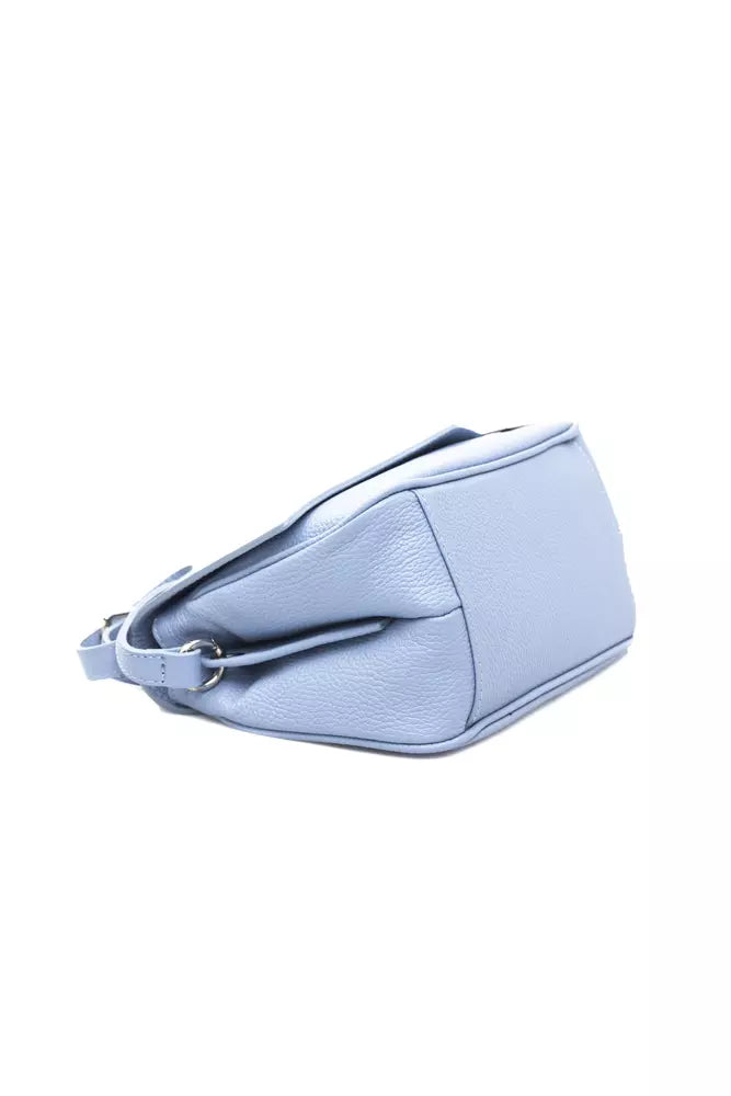 Chic Light Blue Leather Shoulder Bag