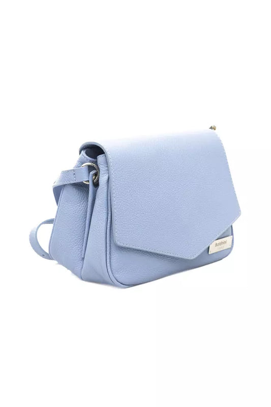 Chic Light Blue Leather Shoulder Bag