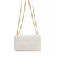 Chic White Leather Shoulder Flap Bag