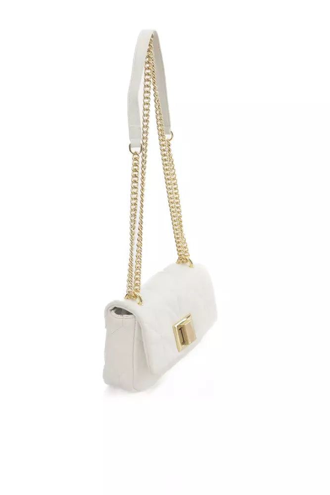 Chic White Leather Shoulder Flap Bag