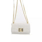 Chic White Leather Shoulder Flap Bag
