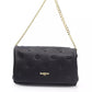 Elegant Golden-Detailed Black Shoulder Bag