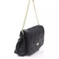 Elegant Golden-Detailed Black Shoulder Bag