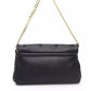 Elegant Golden-Detailed Black Shoulder Bag