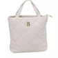 Elegant Beige Shoulder Bag with Golden Accents