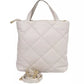 Elegant Beige Shoulder Bag with Golden Accents