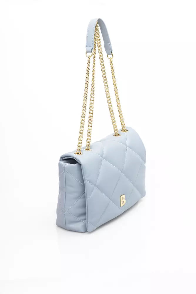 Elegant Light Blue Shoulder Flap Bag