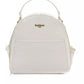 Chic White Zip Backpack with Golden Accents