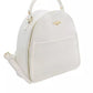 Chic White Zip Backpack with Golden Accents