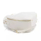 Chic White Zip Backpack with Golden Accents