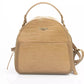 Elegant Beige Backpack with Golden Accents