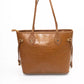 Chic Golden Detail Brown Shoulder Bag
