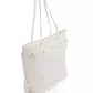 Elegant White Shoulder Bag with Golden Accents