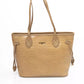 Elegant Beige Shoulder Bag with Golden Accents