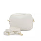 Elegant Golden-Detailed White Shoulder Bag