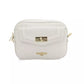 Elegant Golden-Detailed White Shoulder Bag