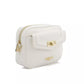 Elegant Golden-Detailed White Shoulder Bag