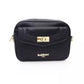 Chic Black Shoulder Bag with Golden Accents