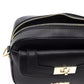 Chic Black Shoulder Bag with Golden Accents
