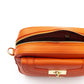 Exquisite Red Shoulder Zip Bag with Golden Details