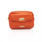 Exquisite Red Shoulder Zip Bag with Golden Details