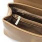Chic Beige Shoulder Bag with Golden Accents