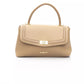 Chic Beige Shoulder Bag with Golden Accents
