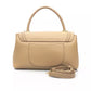 Chic Beige Shoulder Bag with Golden Accents