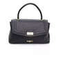Elegant Black Shoulder Bag with Golden Details